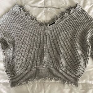 Gray Forever 21 Crop Sweater Size Medium